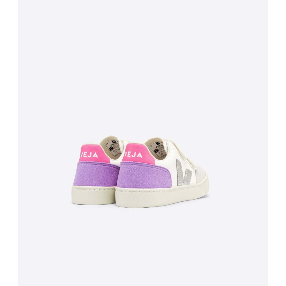 παπουτσια παιδικα Veja V-12 CHROMEFREE White/Purple | GR 749KOR